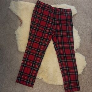 Burberry Red Plaid Men Trousers